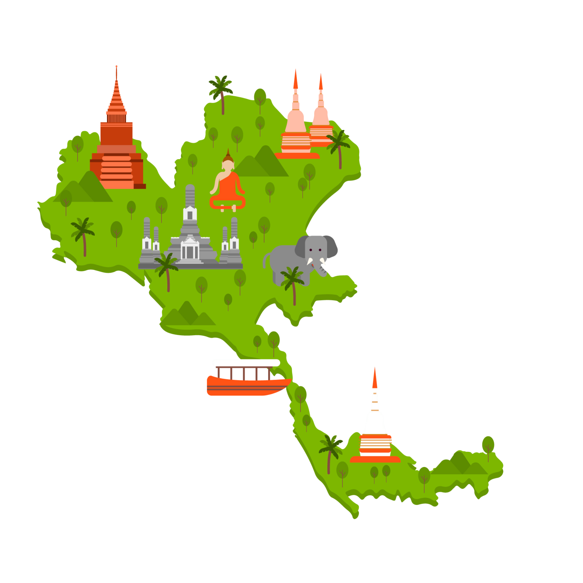 แผนที่ประเทศไทย แหล่งวัตถุดิบ GI ของ Vilai